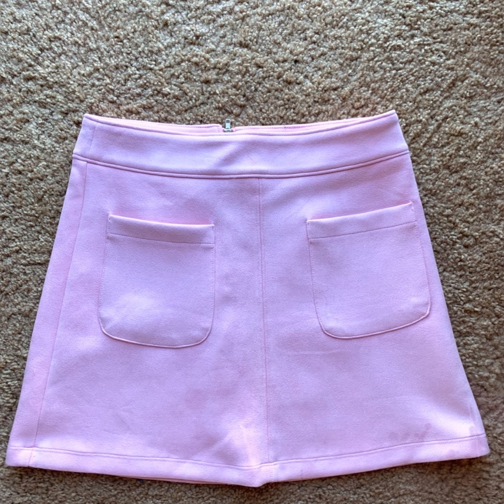 Bubblegum Pink Suede Skirt